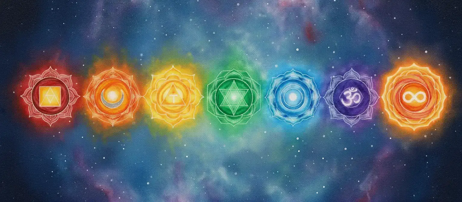 The 7 Levels of Consciousness diagram showing progression from survival consciousness through desire, emotional, power, heart, truth to unity consciousness